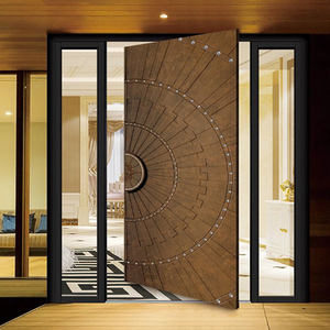 Customizable Aluminum Double Pivot Door with Smart Lock for Outdoor Entry Villa Exterior Main House Security
