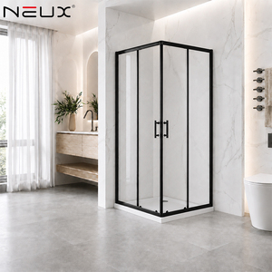 Black Aluminium Corner Shower Cubicle