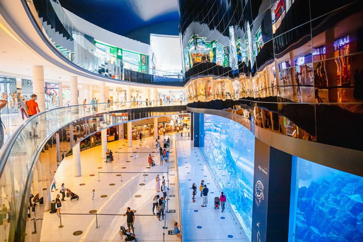 Structural glass retail shopfront installed in modern commercial mall
