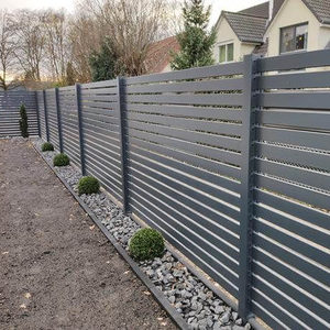 Modern Design Powder-Coated Black Garden Privacy Fence 6-Foot Aluminum Slat Panels