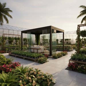 Luxury Aluminum Pergola Outdoor Sliding Glass Walls