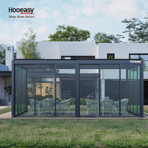 Outdoor Waterproof Adjustable Louvered Roof Glass Sliding Doors