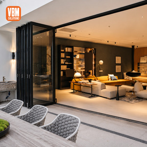 Large Opening Accordion Glass Door Wall System Luxury Villa