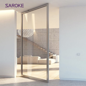 Largest Glass 2.5 Meters Oversized Custom Impact Rated External Electronic White Aluminum Pivot Door