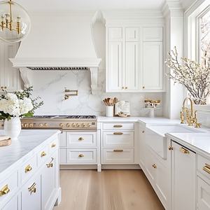 2024 High End Solid Wood Kitchen Cabinet Luxury Modular Custom Shaker Style Modern Kitchen Cabinet