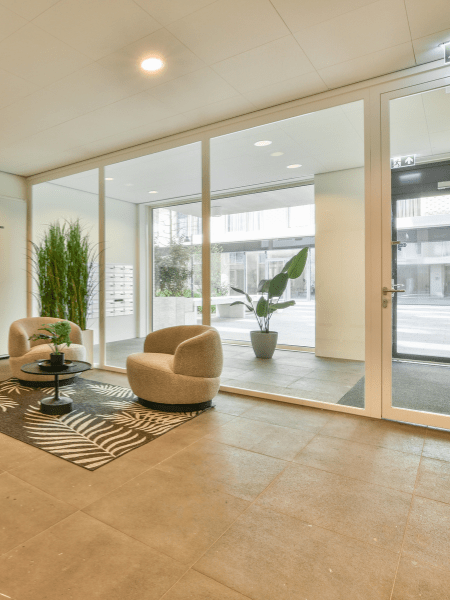 Slim profile architectural aluminium casement windows for residential luxury project