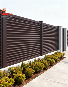 Modern Slim Powder Coated Outdoor Privacy Aluminium Fence for Home
