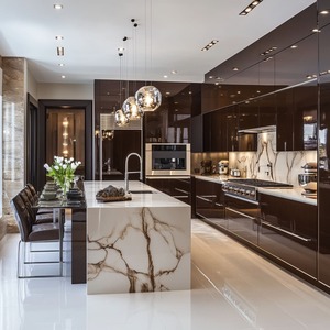Modern Luxury Ready To Assemble Interior Furniture Flat Pack Cabinet Design Cupboard Kitchen Cabinets