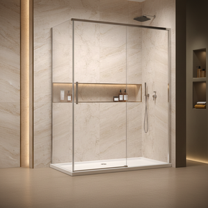 Exceed Wholesale Hotel Simple Bathroom Glass Soft-closing Sliding Shower Enclosure