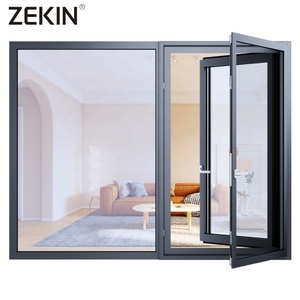 Customized Slim Narrow Frame Casement Window AS2047 NFRC Certification Hurricane Proof Sound Insulated Aluminum Windows