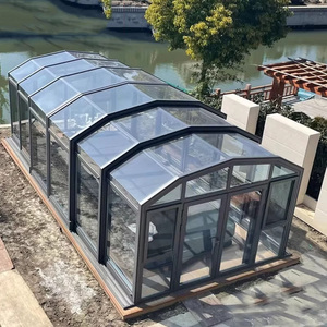 Remote Controlled Automatic Motorized Aluminum Glass Sunroom
