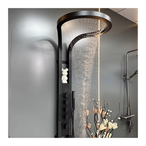 Black Brass Multi Function Shower Panel