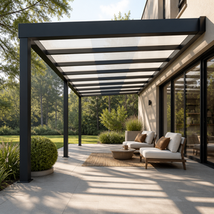 Cantilever Glass Patio Canopy Wall Mounted Aluminum Frame