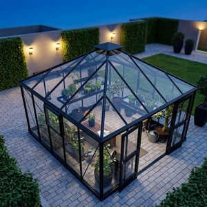 Insulated Modern Glass Sunroom Conservatory with Internal Shading