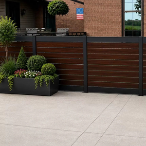 Modern Design 8 Feet Stockade Fencing Panels Wood Aluminium Composite