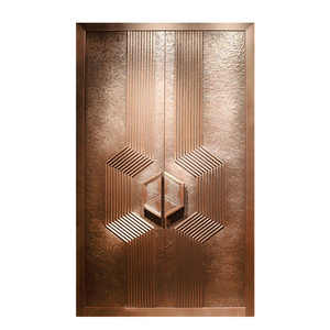 Modern Factory Villa Copper Exterior Doors Stainless Steel Entrance Security Front Entry Pivot Door for Houses