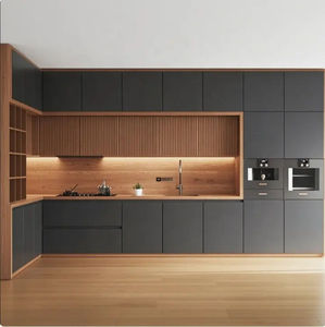 Modern Design Ready Assemble Kitchen Cabinet Set Aluminium Door Eco-Friendly Includes Faucet Hinge Artificial Marble Storage